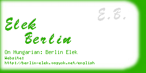 elek berlin business card